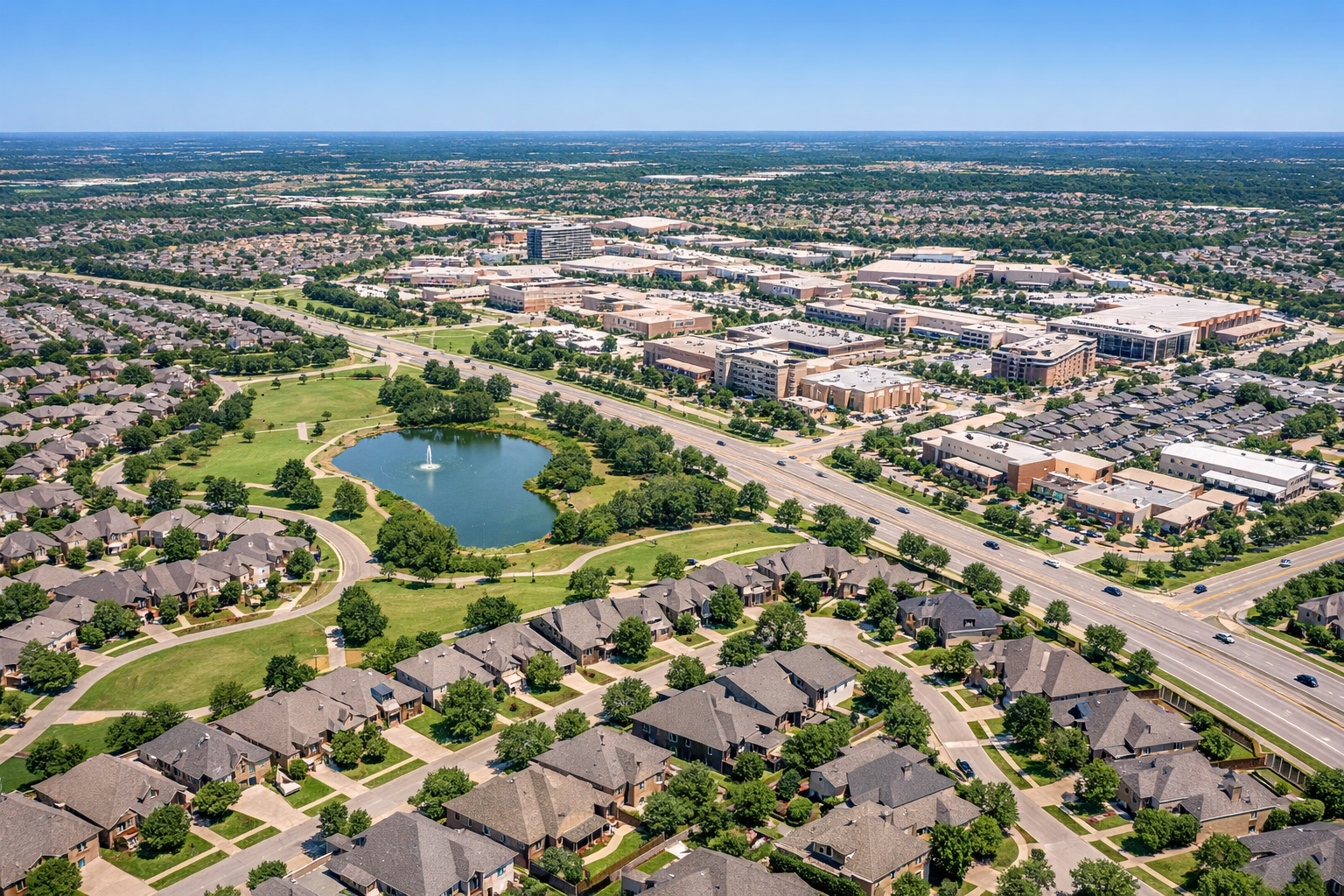 Allen, Texas, семейный пригород в Collin County, школы Allen ISD рейтинг A, парки и развлечения